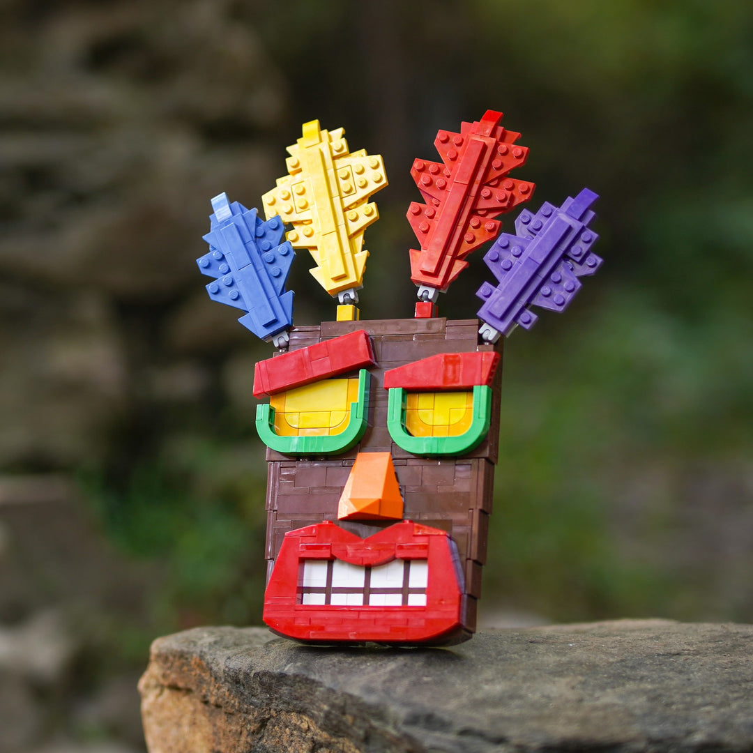 Aku Aku Life-Sized Mask built with LEGO® bricks - by Bricker Builds