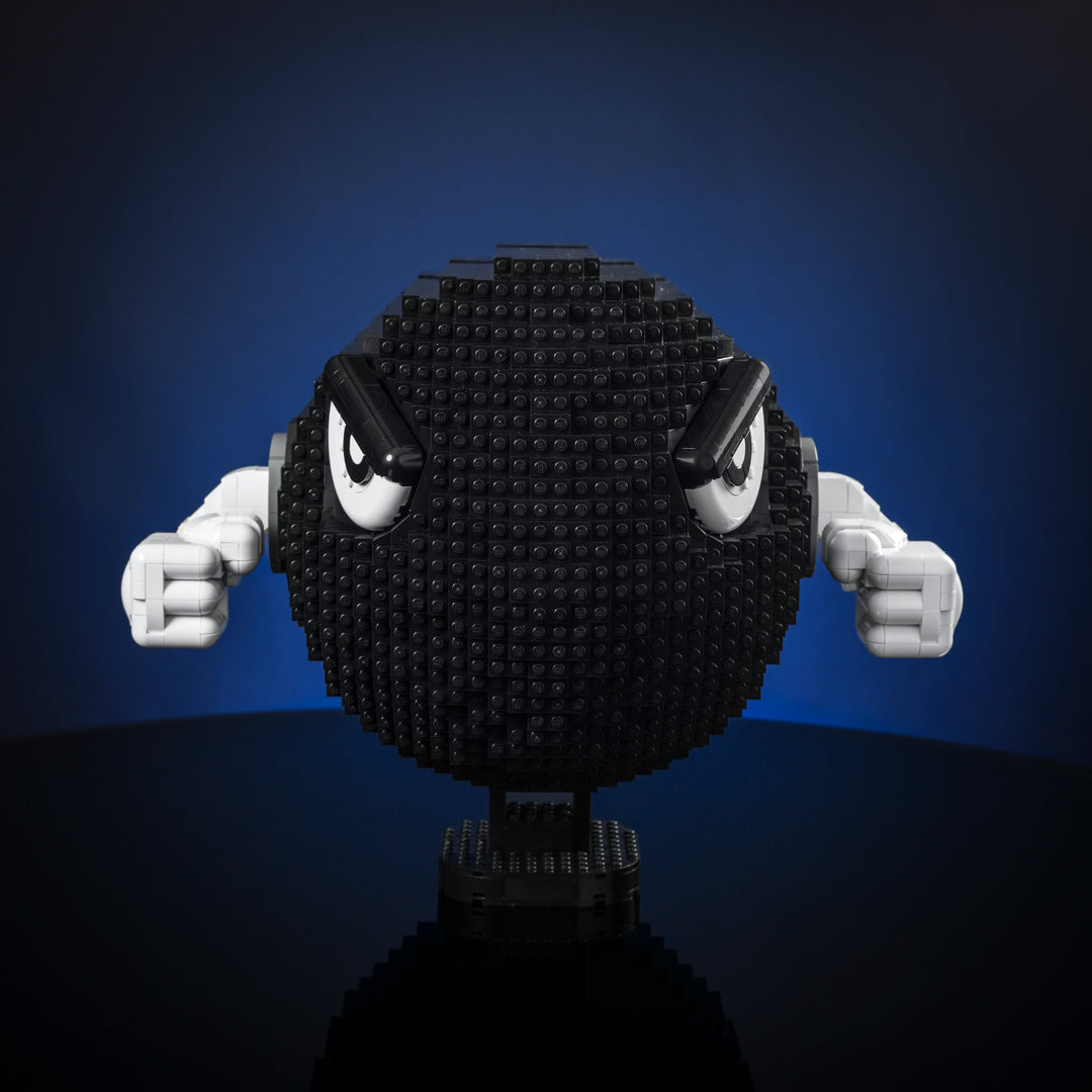 Angry Bill made of Lego bricks front