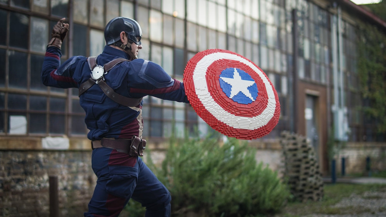 captain america holding the bricker builds captain america full size shield