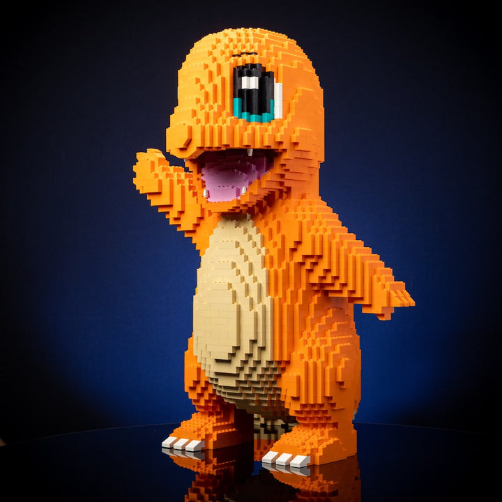 Fire Lizard Life-Sized Sculpture built with LEGO® bricks - Bricks & Instructions + FREE Light Kit by Bricker Builds