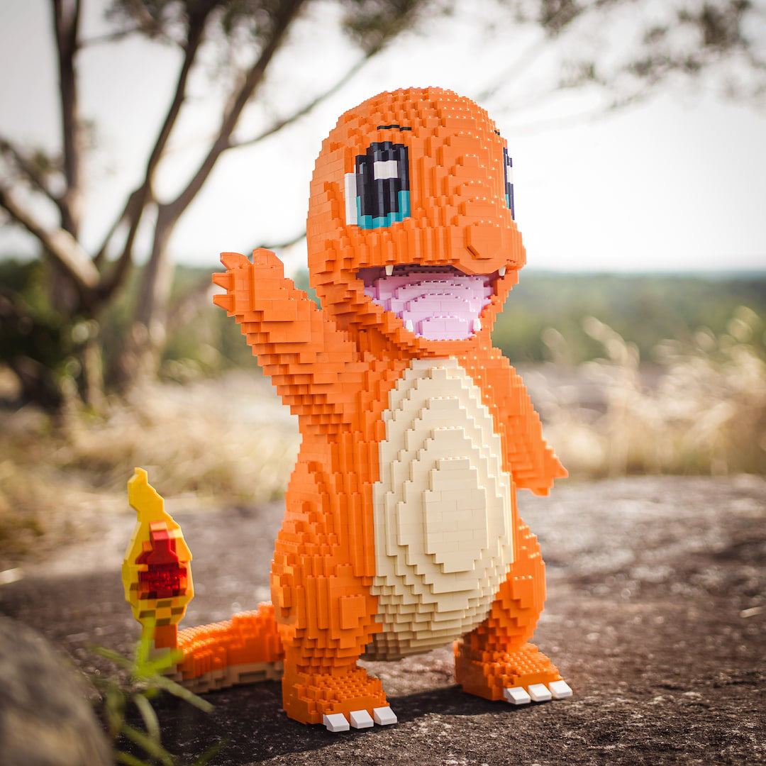 Fire Lizard Life-Sized Sculpture built with LEGO® bricks - Bricks & Instructions + FREE Light Kit by Bricker Builds