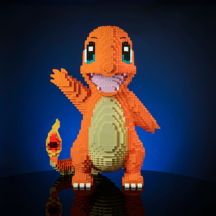 Fire Lizard Life-Sized Sculpture built with LEGO® bricks - Bricks & Instructions + FREE Light Kit by Bricker Builds