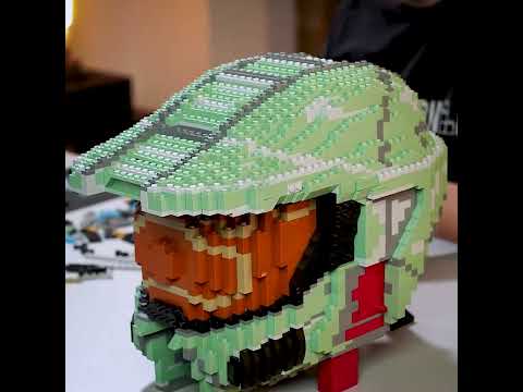 Spartan 117 Life-Sized Replica Helmet built with LEGO® bricks - by Bricker Builds