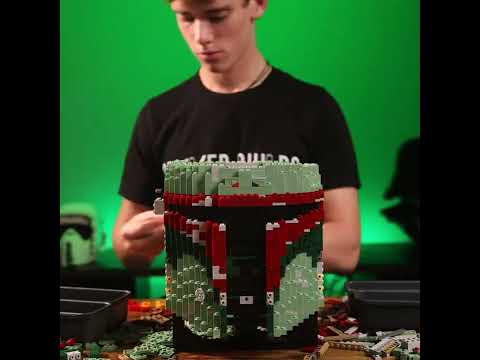 Boba Life-Sized Replica Helmet built with LEGO® bricks - by Bricker Builds