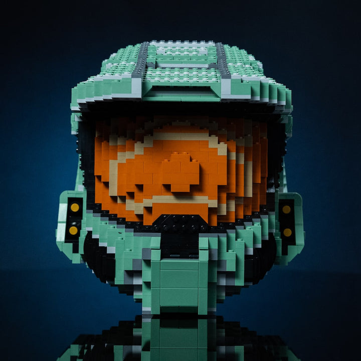 Spartan 117 Life-Sized Replica Helmet built with LEGO® bricks - by Bricker Builds
