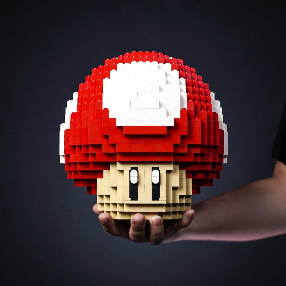 Red Mushroom Life-Sized Sculpture built with LEGO® bricks - by Bricker Builds