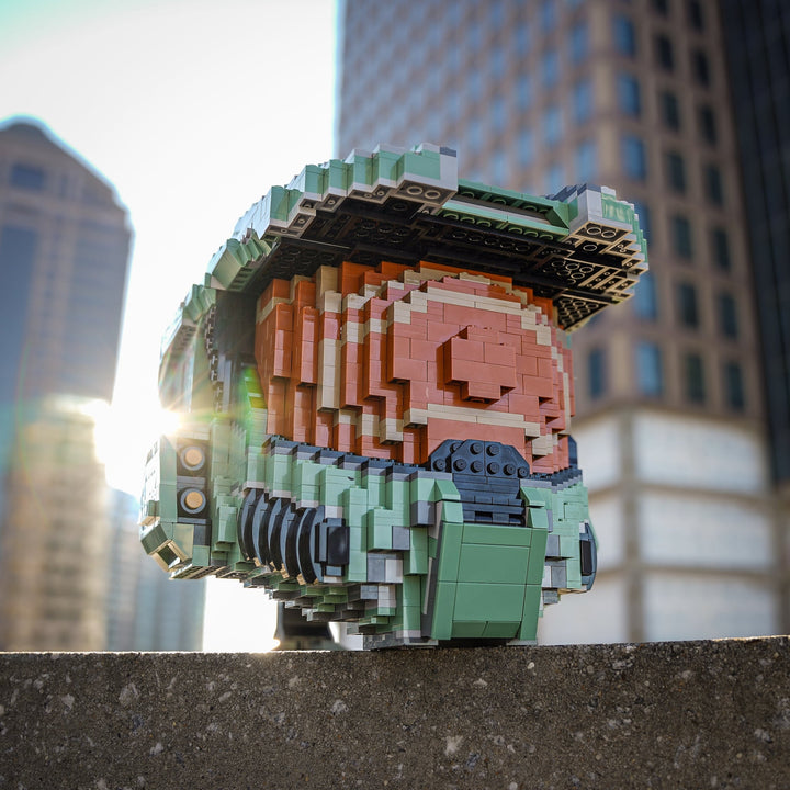 Spartan 117 Life-Sized Replica Helmet built with LEGO® bricks - by Bricker Builds