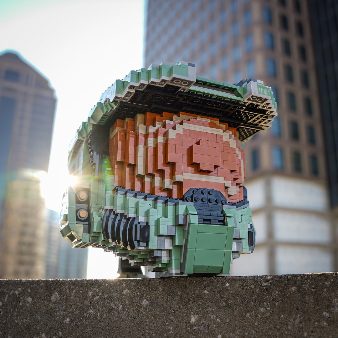 Spartan 117 Life-Sized Replica Helmet built with LEGO® bricks - by Bricker Builds