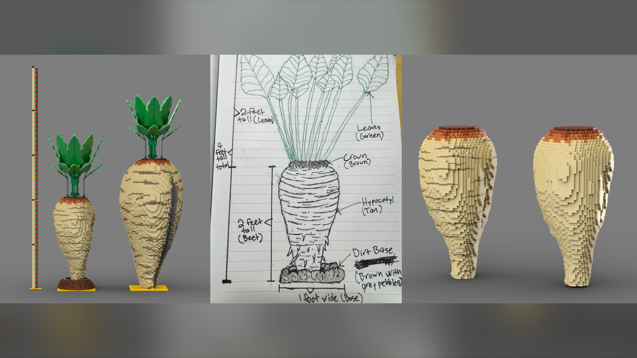Sugar Beet Design in Life-Sized Scale with LEGO bricks by Bricker Builds